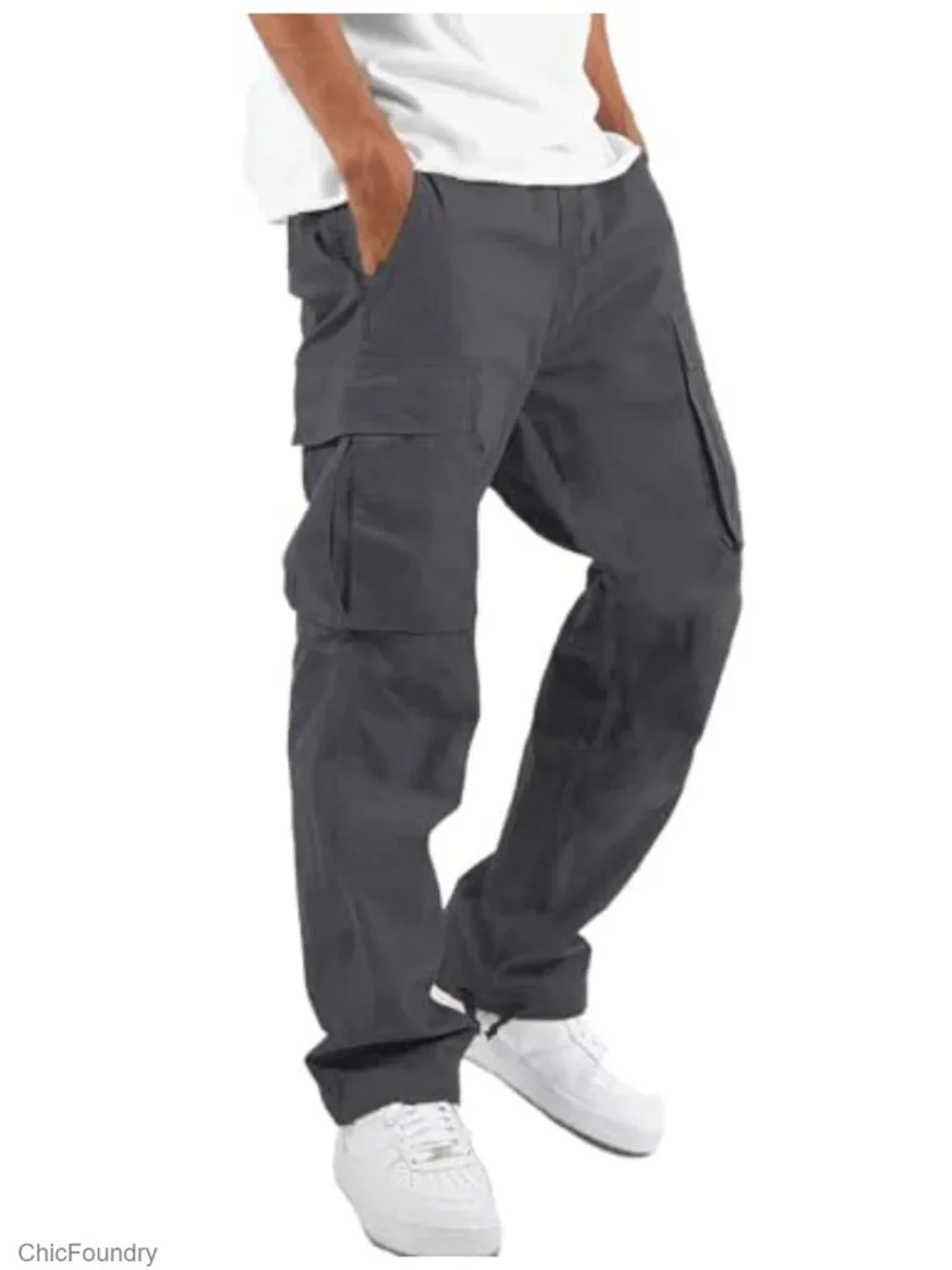 Men's Cargo Pants Hiking Athletic Joggers Sweatpants Cotton Blend